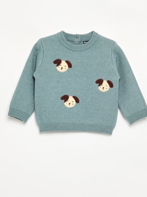 Jersey de punto compacto con bordados de animales - Kiabi