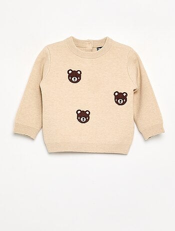 Jersey de punto compacto con bordados de animales