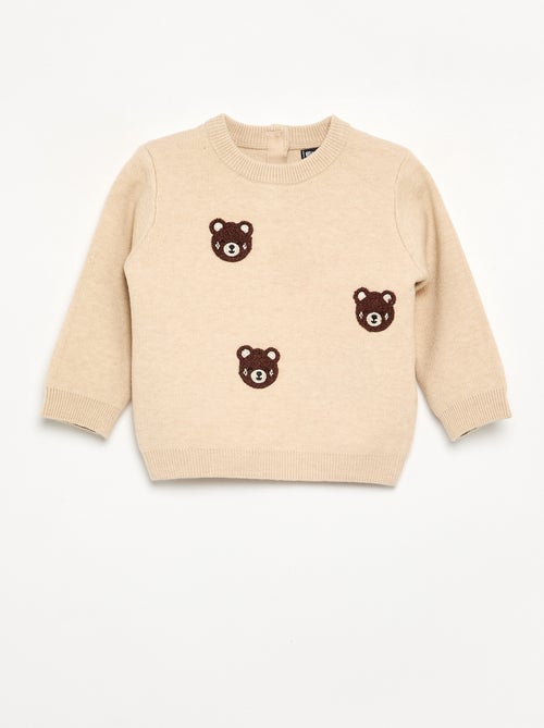 Jersey de punto compacto con bordados de animales - Kiabi