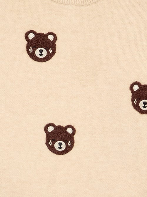 Jersey de punto compacto con bordados de animales - Kiabi