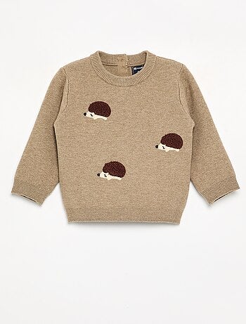 Jersey de punto compacto con bordados de animales