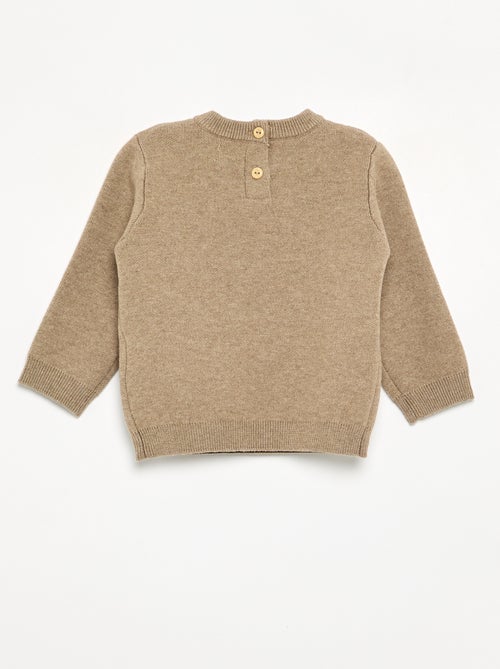 Jersey de punto compacto con bordados de animales - Kiabi