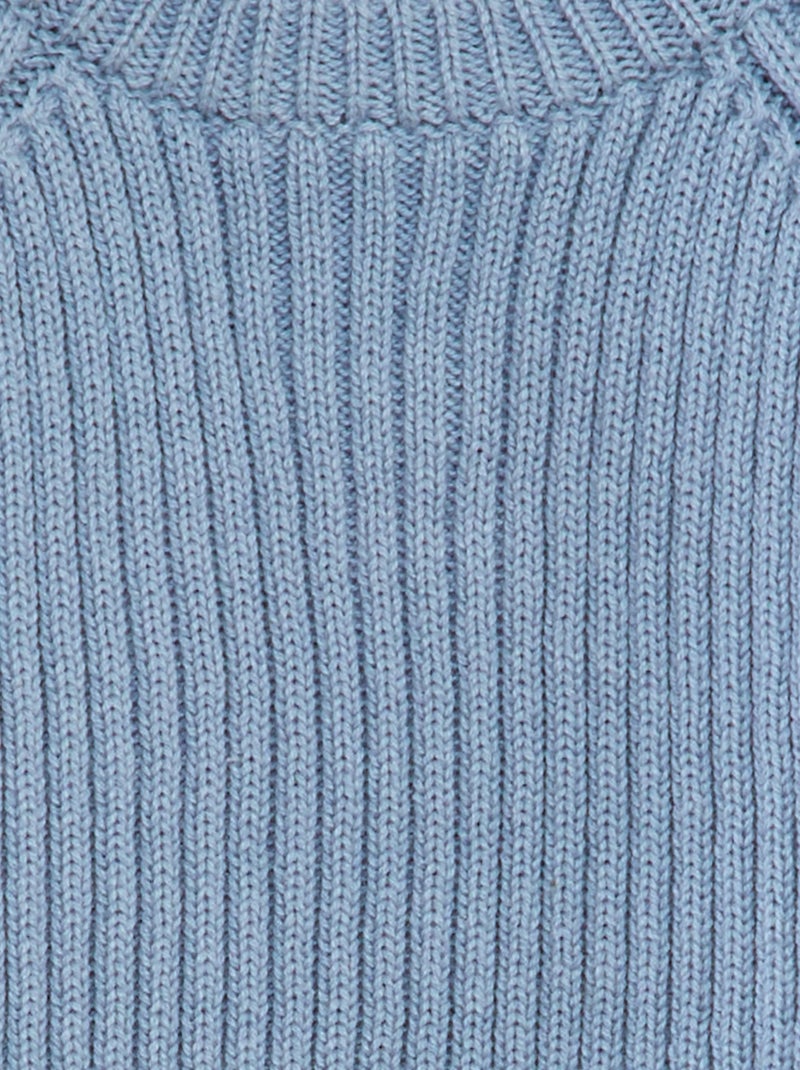 Jersey de punto con 3 botones en el cuello AZUL - Kiabi