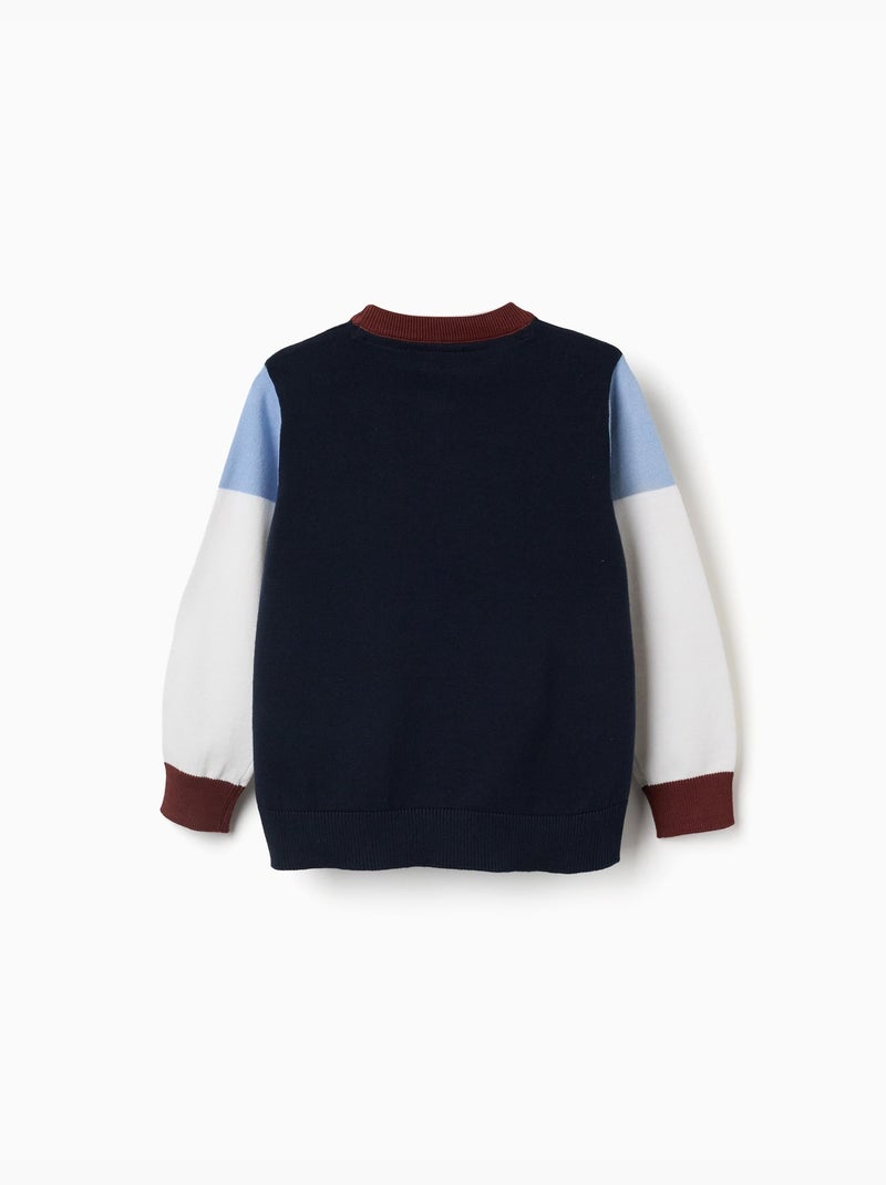 Jersey de punto con bloque de colores Azul oscuro - Kiabi