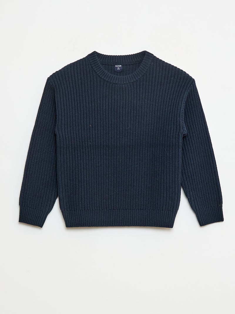 Jersey de punto con bloques de color Azul - Kiabi