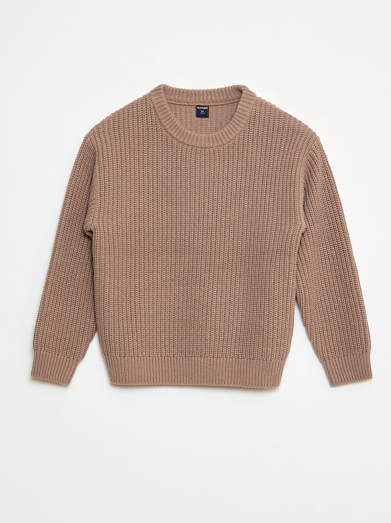 Jersey de punto con bloques de color Beige - Kiabi