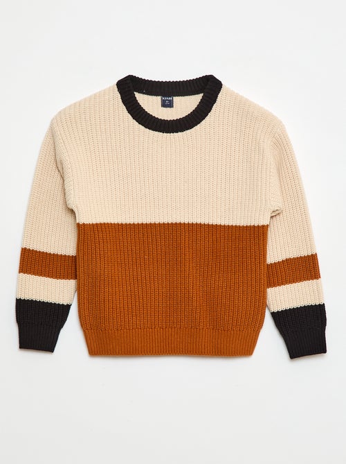 Jersey de punto con bloques de color - Kiabi