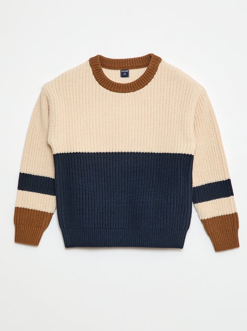 Jersey de punto con bloques de color - Kiabi