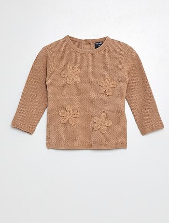 Jersey de punto con bordado de flores