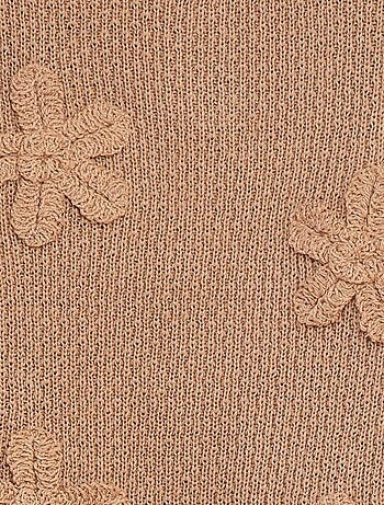 Jersey de punto con bordado de flores