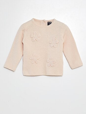 Jersey de punto con bordado de flores