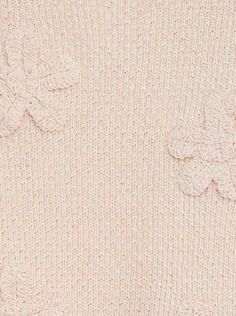 Jersey de punto con bordado de flores ROSA - Kiabi