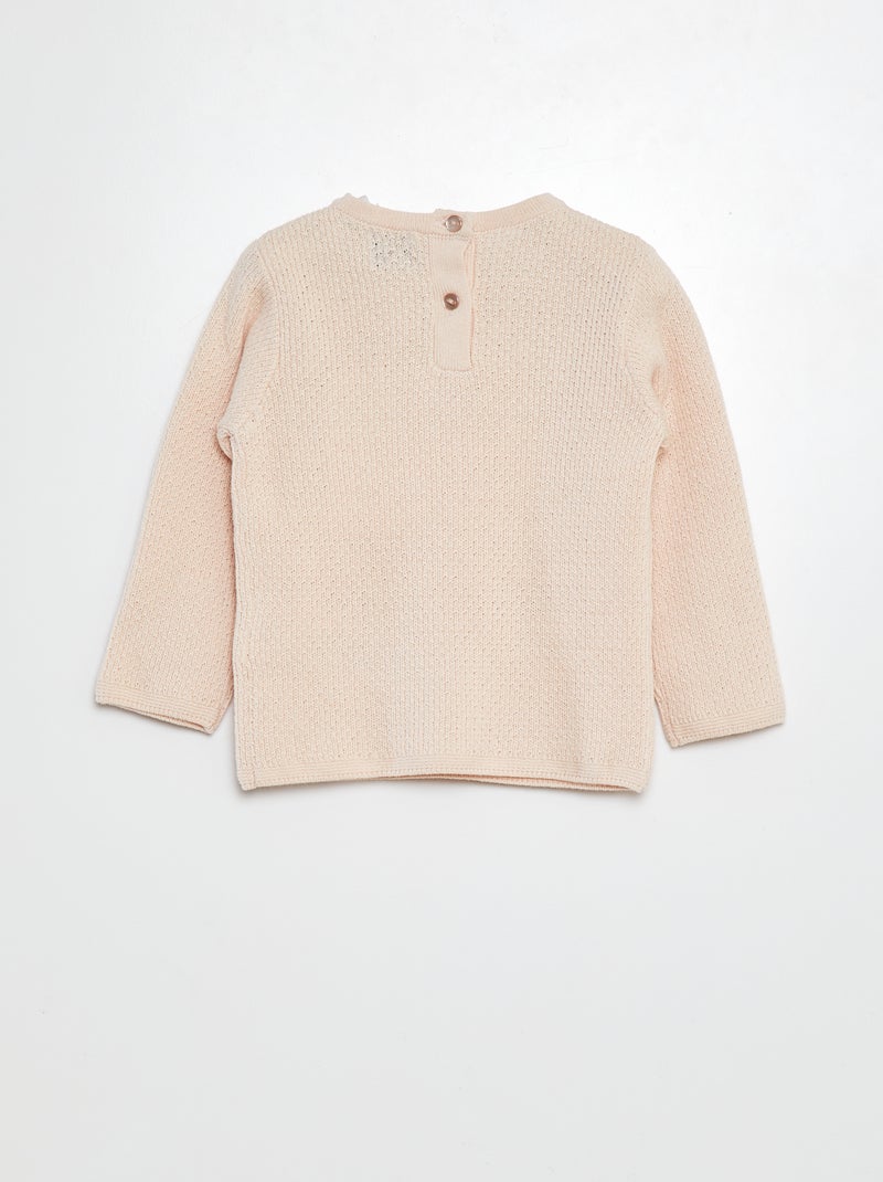 Jersey de punto con bordado de flores ROSA - Kiabi