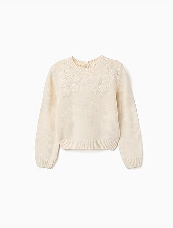 Jersey de punto con bordado floral