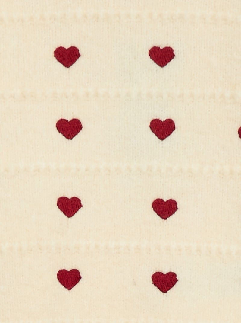 Jersey de punto con bordados Beige - Kiabi