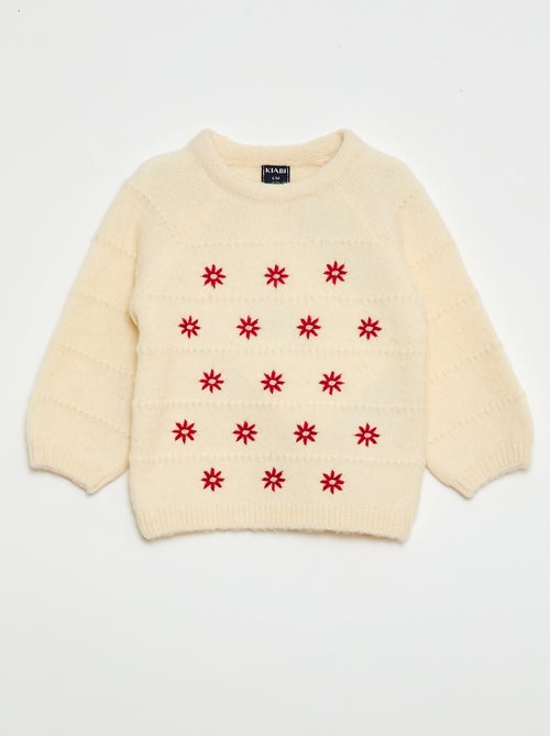 Jersey de punto con bordados - Kiabi