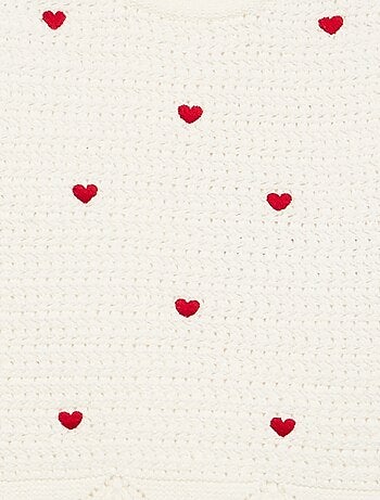 Jersey de punto con bordados de 'corazones'