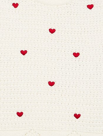 Jersey de punto con bordados de 'corazones'