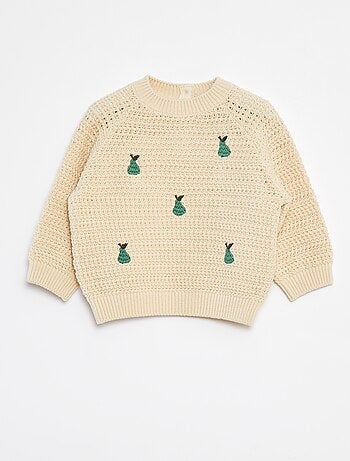 Jersey de punto con bordados de 'pera'