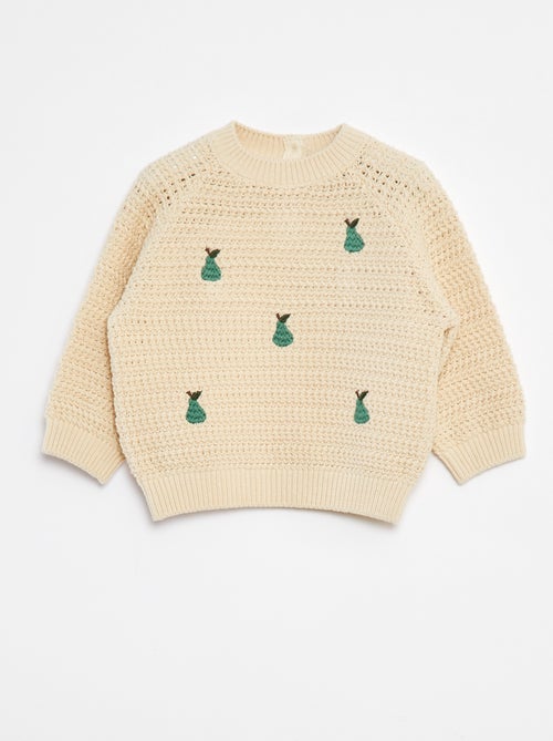 Jersey de punto con bordados de 'pera' - Kiabi