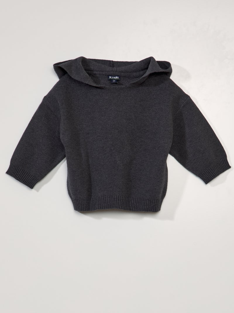 Jersey de punto con capucha GRIS - Kiabi
