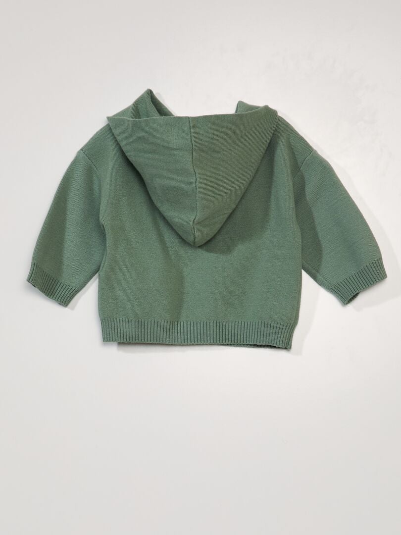 Jersey de punto con capucha VERDE - Kiabi