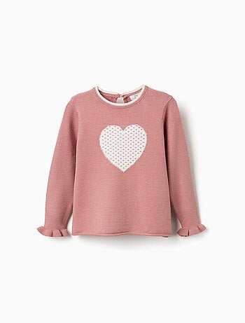 Jersey de punto con corazón jacquard