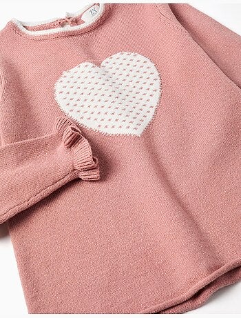Jersey de punto con corazón jacquard