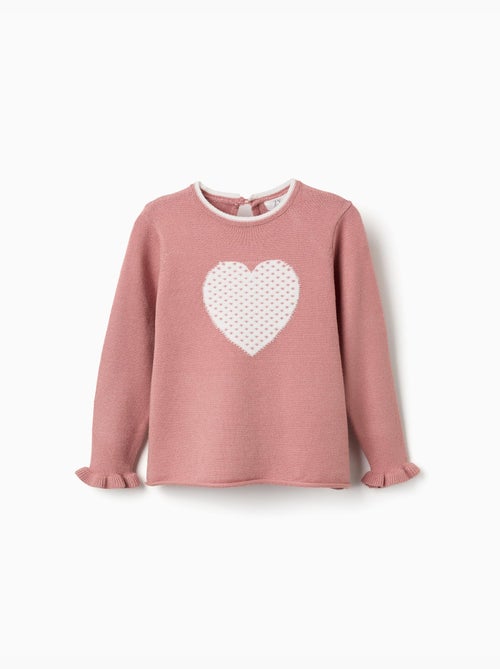 Jersey de punto con corazón jacquard - Kiabi