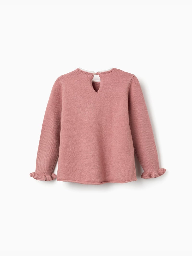 Jersey de punto con corazón jacquard Rosa - Kiabi