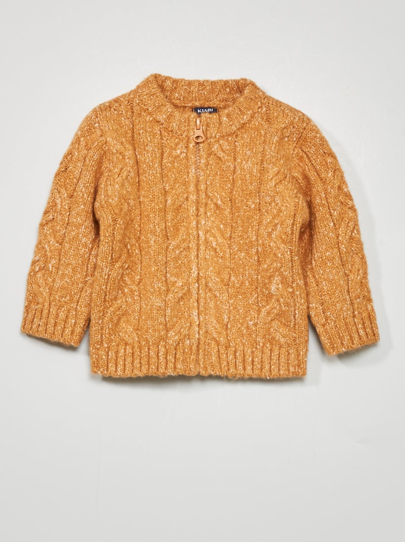 Jersey de punto con cremallera MARRON - Kiabi