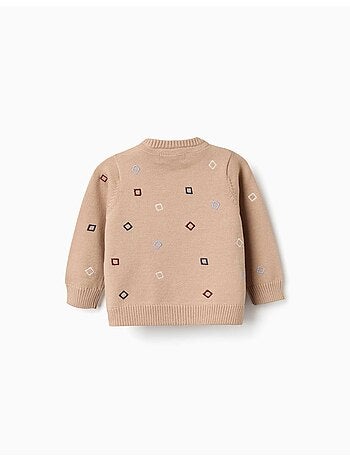 Jersey de punto con cuadrados bordados