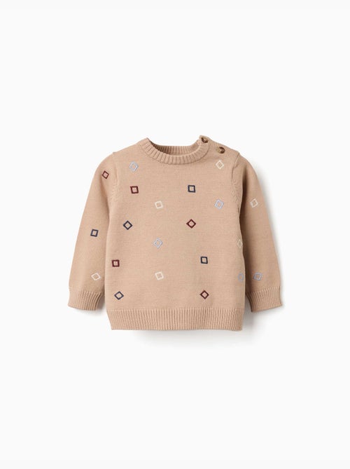 Jersey de punto con cuadrados bordados - Kiabi