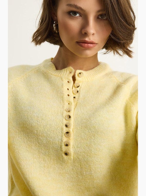 Jersey de punto con cuello abotonado lucci - Kiabi