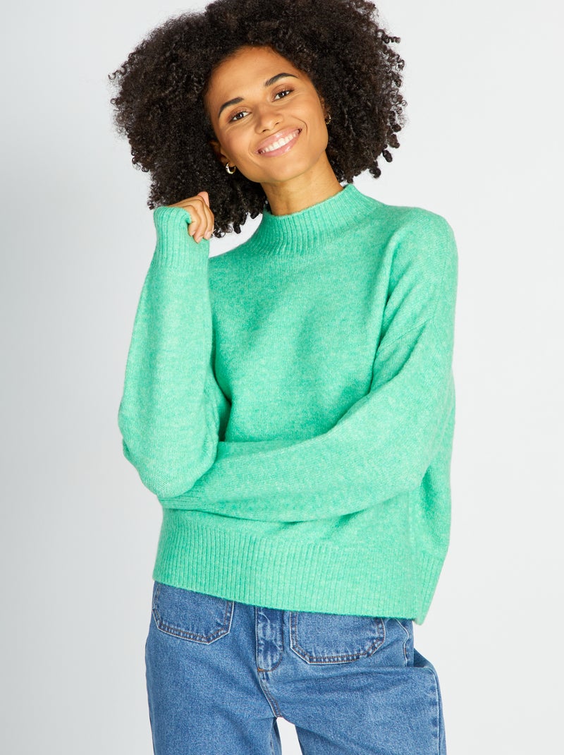 Jersey de punto con cuello alto ABETO VERDE - Kiabi
