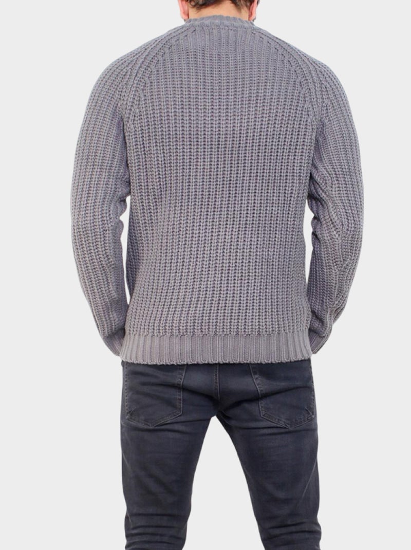 Jersey de punto con cuello alto Gris - Kiabi
