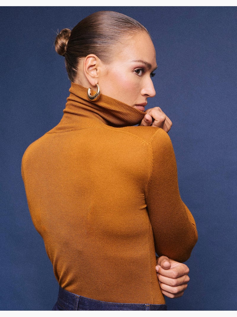 Jersey de punto con cuello alto, mo fashion Marrón - Kiabi