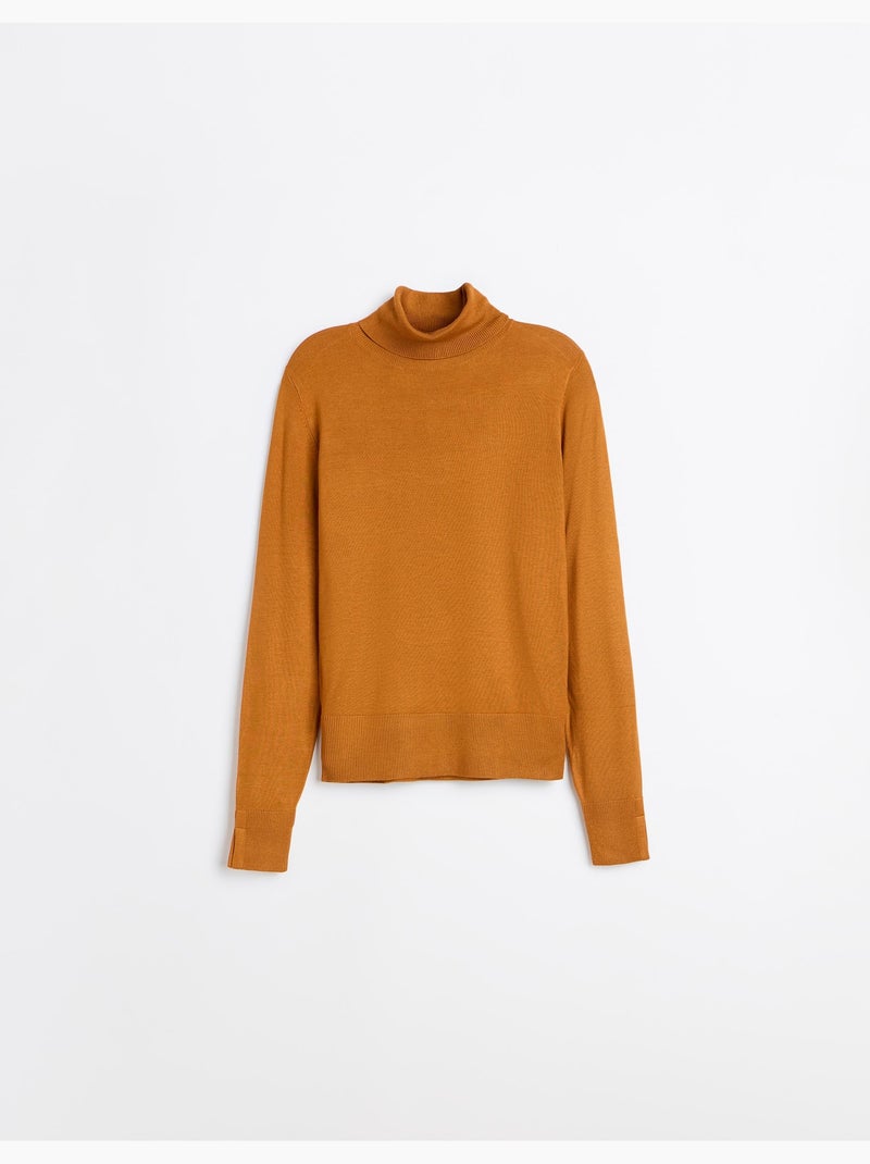 Jersey de punto con cuello alto, mo fashion Marrón - Kiabi