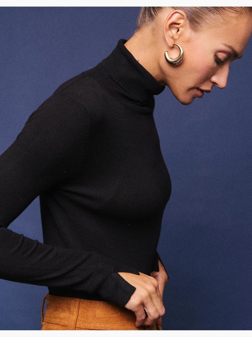 Jersey de punto con cuello alto, mo fashion - Kiabi Jersey de punto con cuello alto, mo fashion - Kiabi