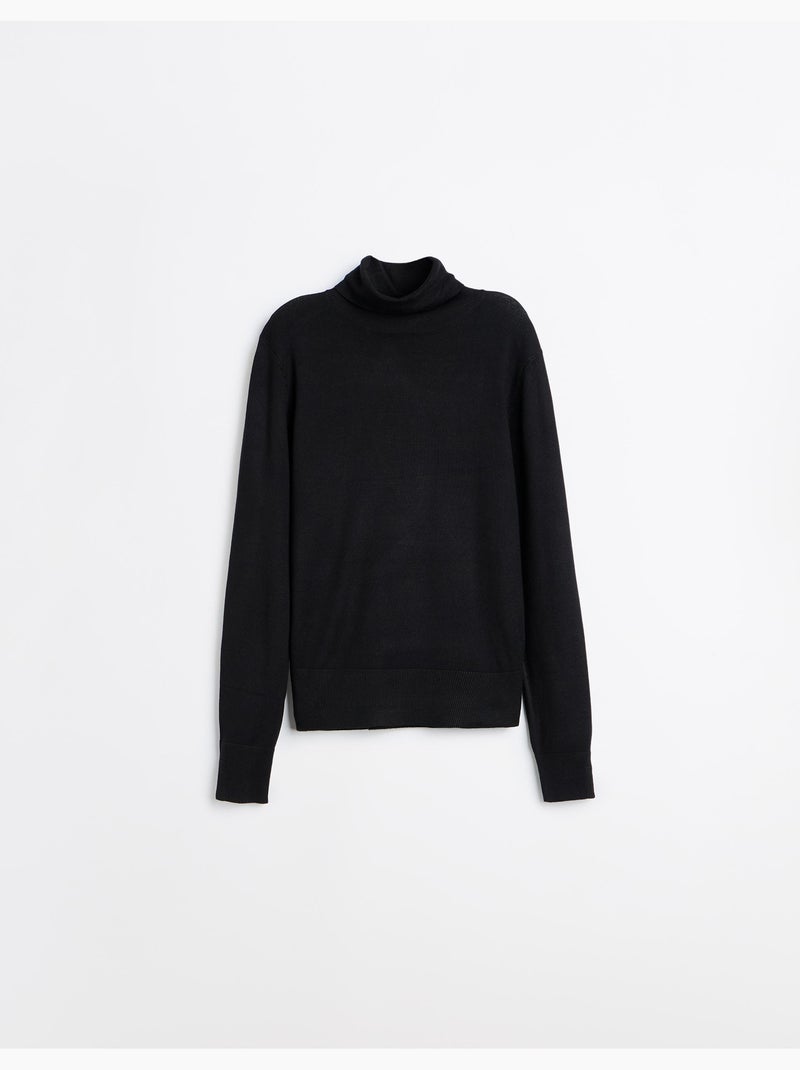 Jersey de punto con cuello alto, mo fashion Negro - Kiabi