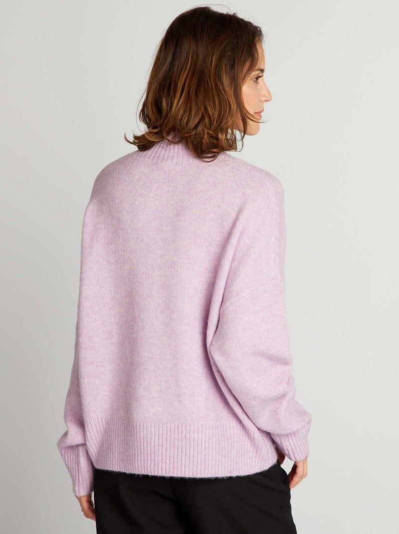 Jersey de punto con cuello alto PURPURA - Kiabi