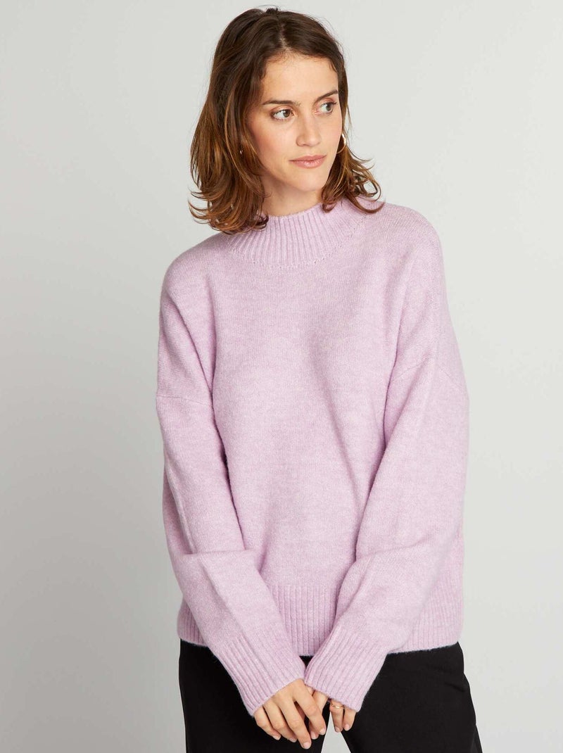 Jersey de punto con cuello alto PURPURA - Kiabi