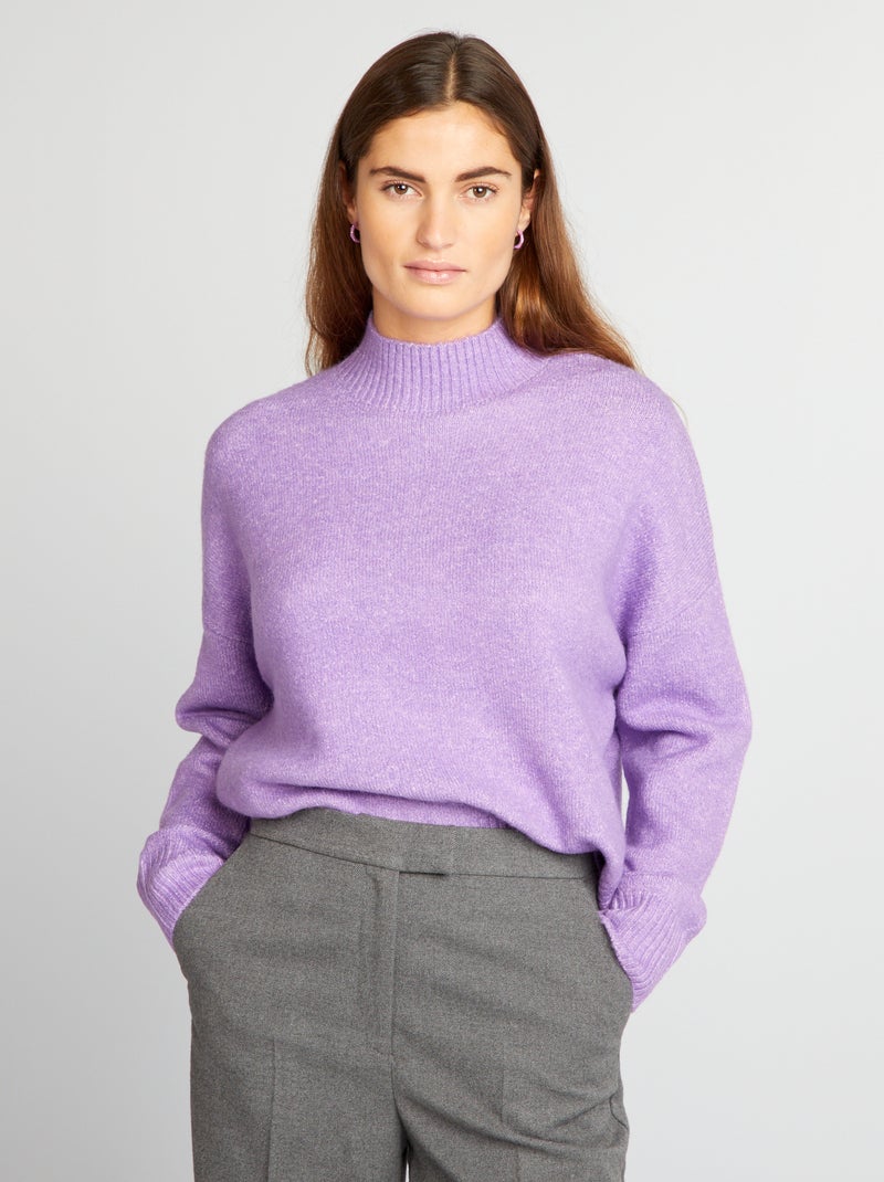 Jersey de punto con cuello alto PURPURA - Kiabi