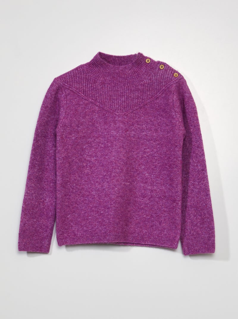 Jersey de punto con cuello alto PURPURA - Kiabi