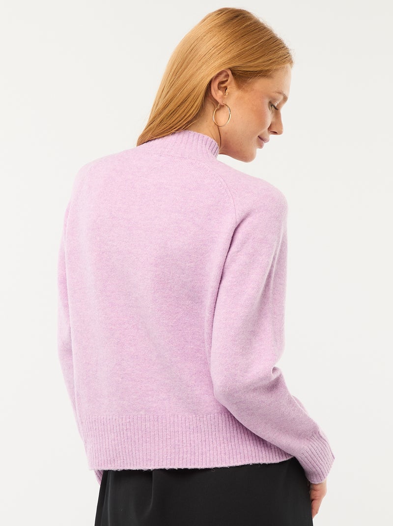 Jersey de punto con cuello alto Purpura - Kiabi