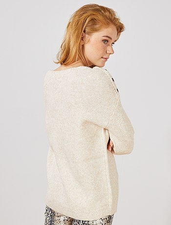 Jersey de punto con cuello barco - Kiabi