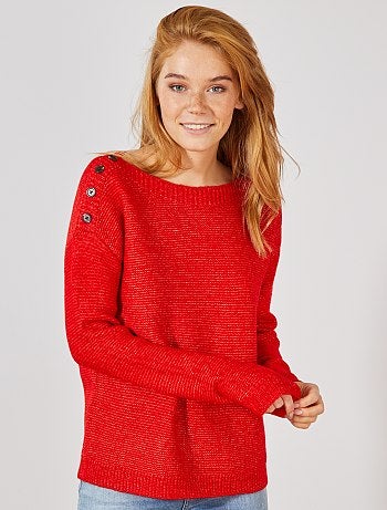 Jersey de punto con cuello barco - Kiabi