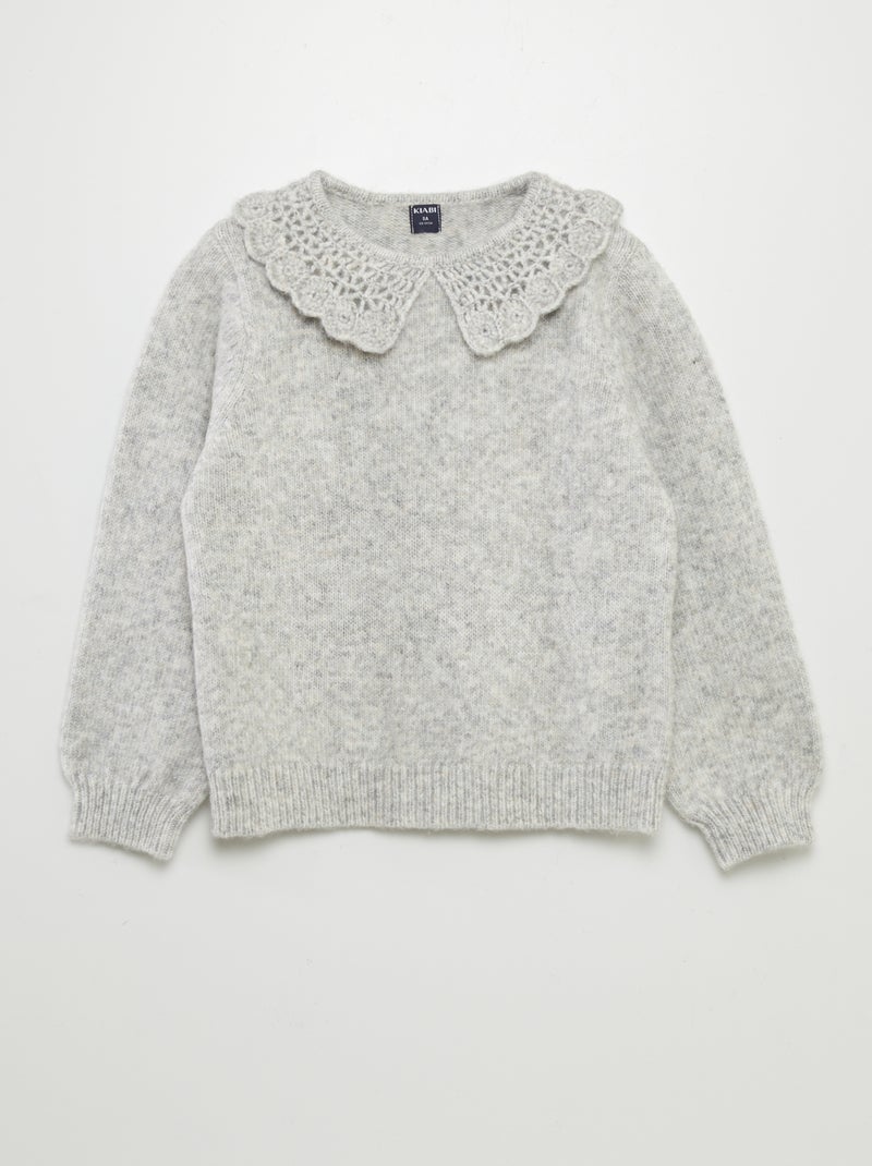 Jersey de punto con cuello bebé GRIS - Kiabi