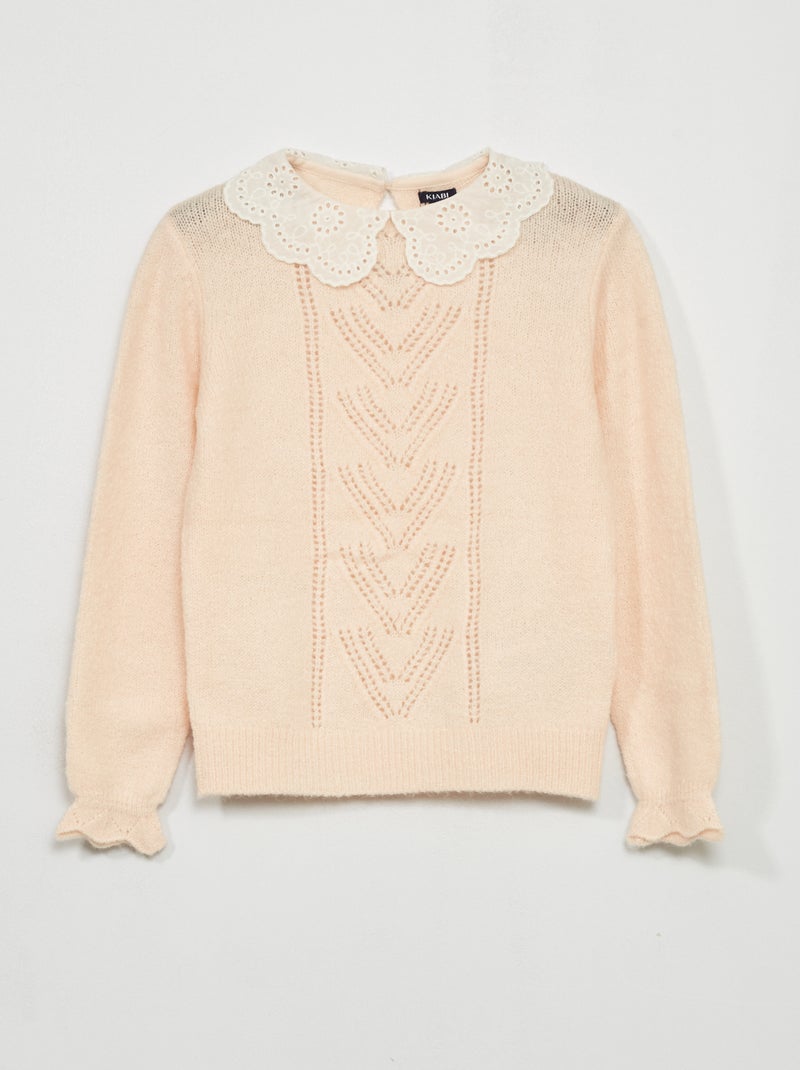 Jersey de punto con cuello bebé ROSA - Kiabi