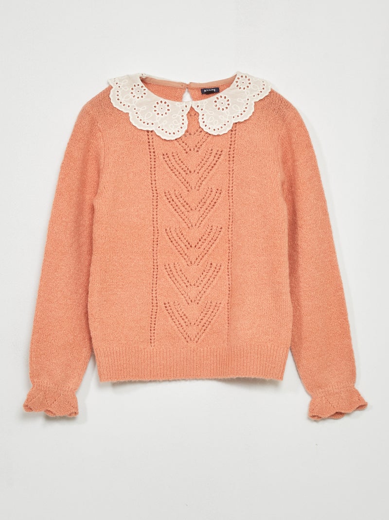 Jersey de punto con cuello bebé rosa - Kiabi
